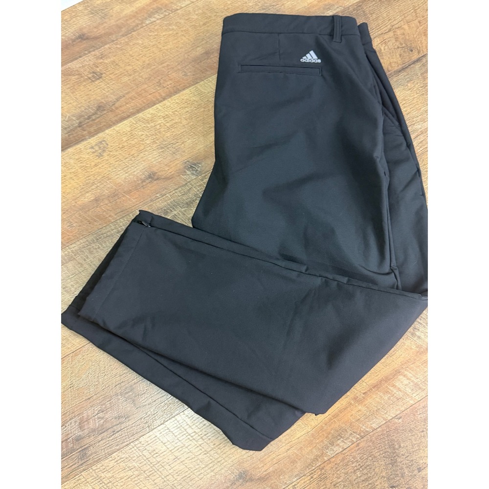 Adidas Golf Pants Mens 40x30 Black Fleece Lined Performance Stretch Trousers
